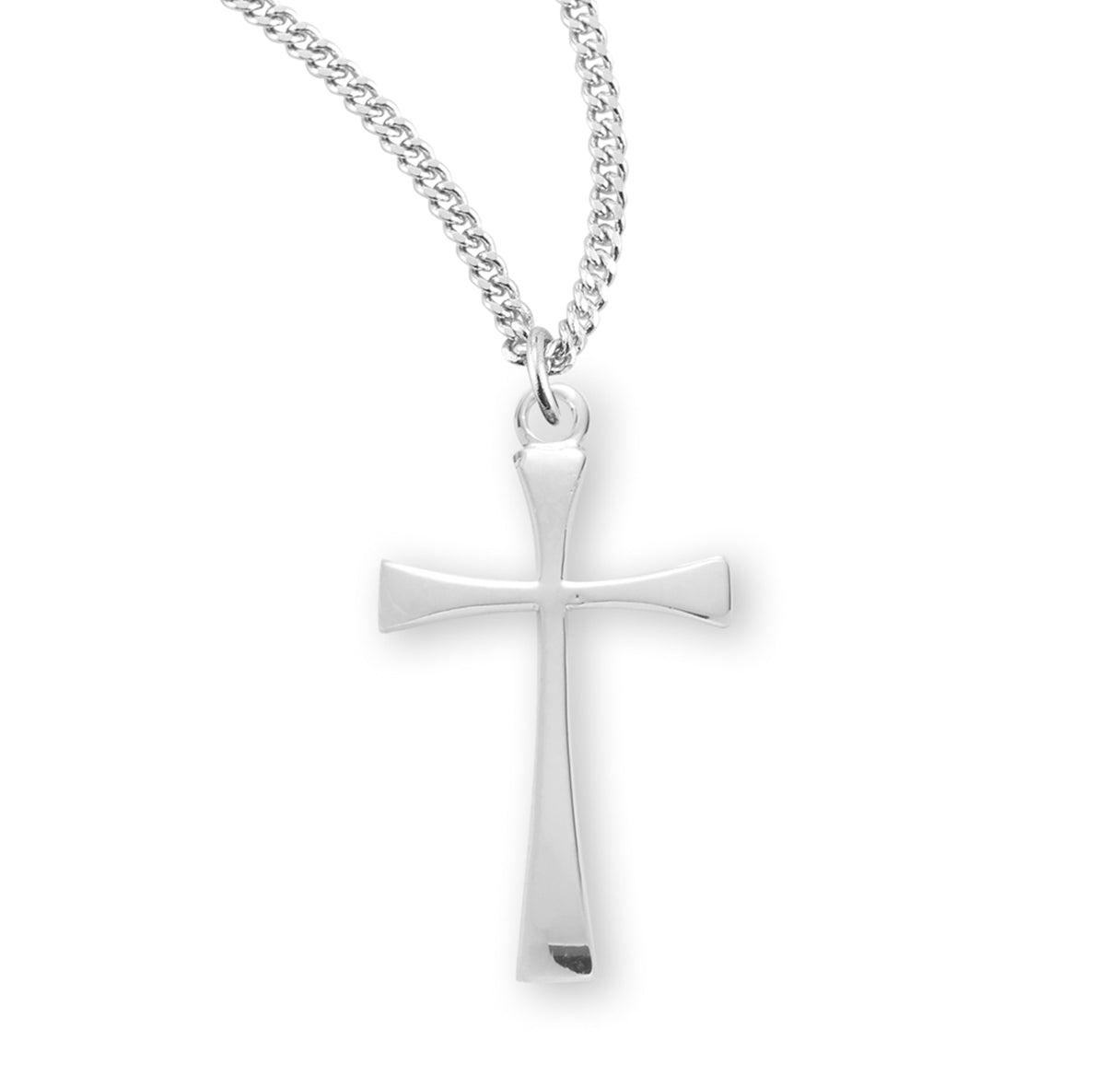 Sterling Silver Small Cross w/Tapered Ends 16" Ch-Bxd