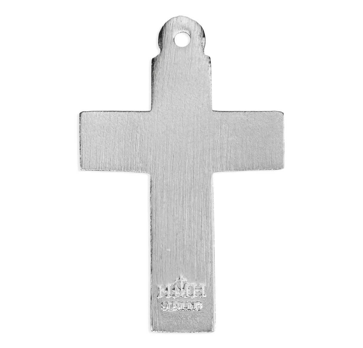 Sterling Silver Cross Polished Rhodium Plated W/ Black inlay-20"
