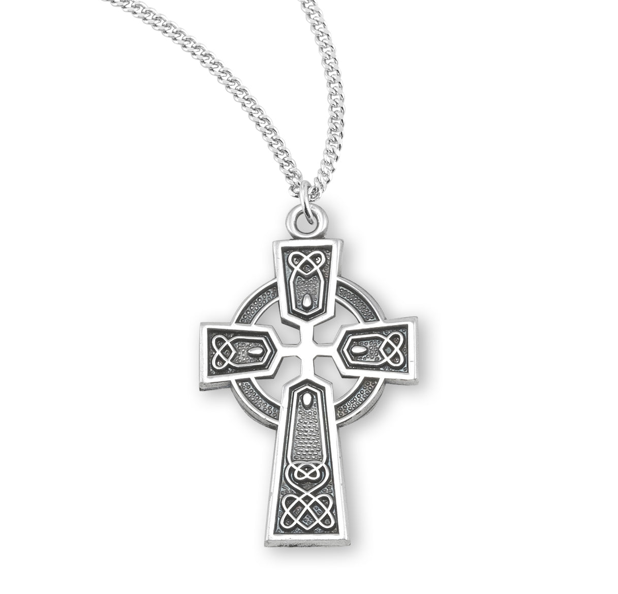 Sterling Silver Small Celtic Cross 16" Ch-Bxd