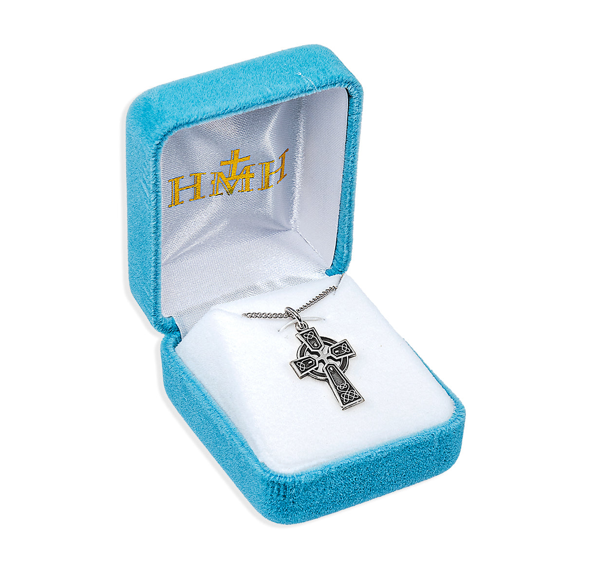 Sterling Silver Small Celtic Cross 16" Ch-Bxd