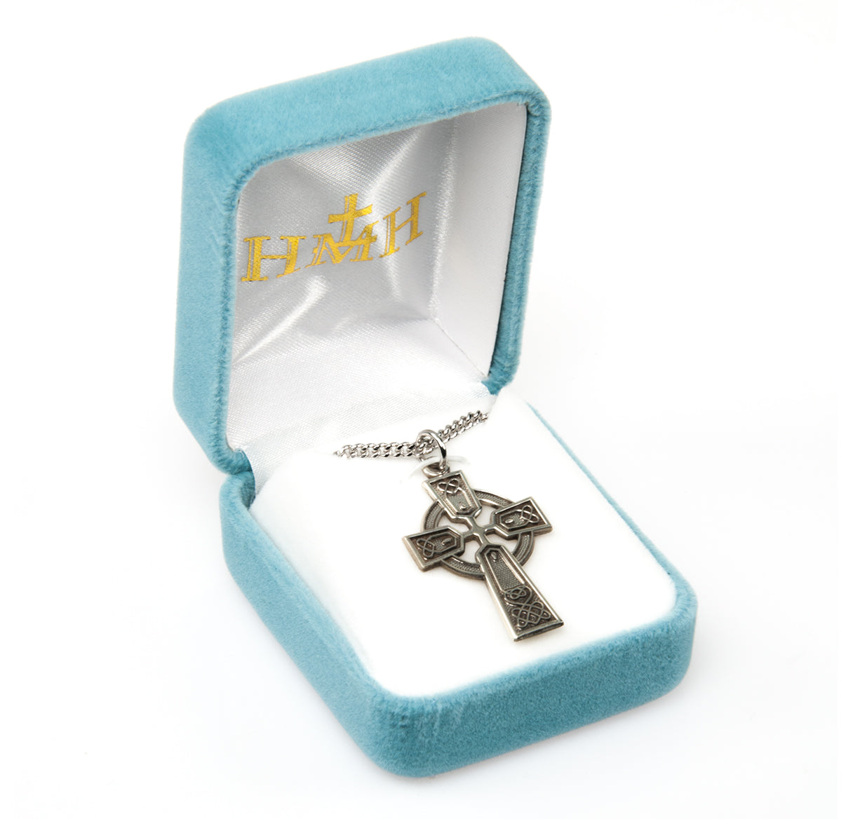 Sterling Silver Large Celtic Cross 20" Ch-Bxd
