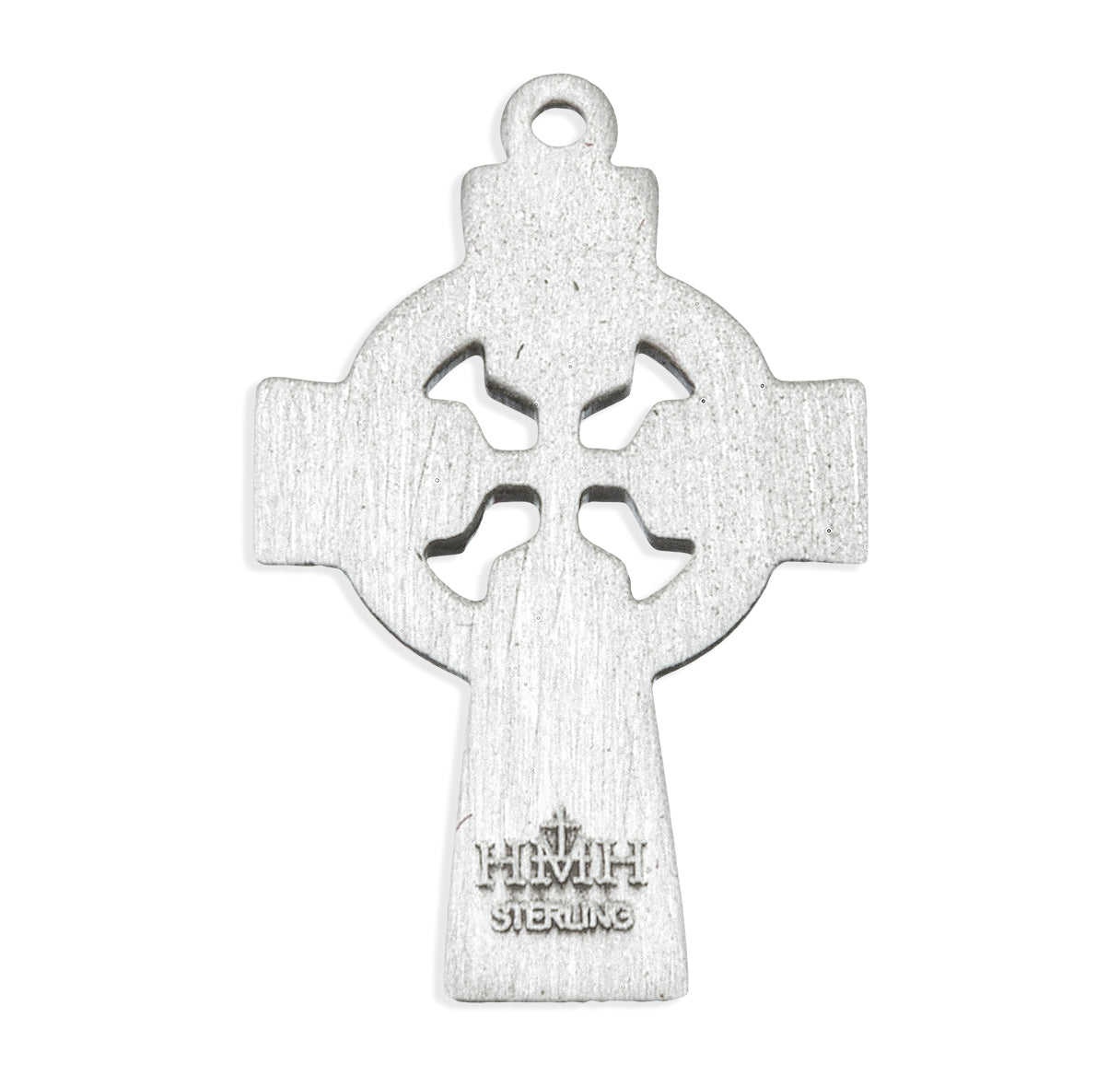 Sterling Silver Green Epoxy Irish Celtic cross Pendant