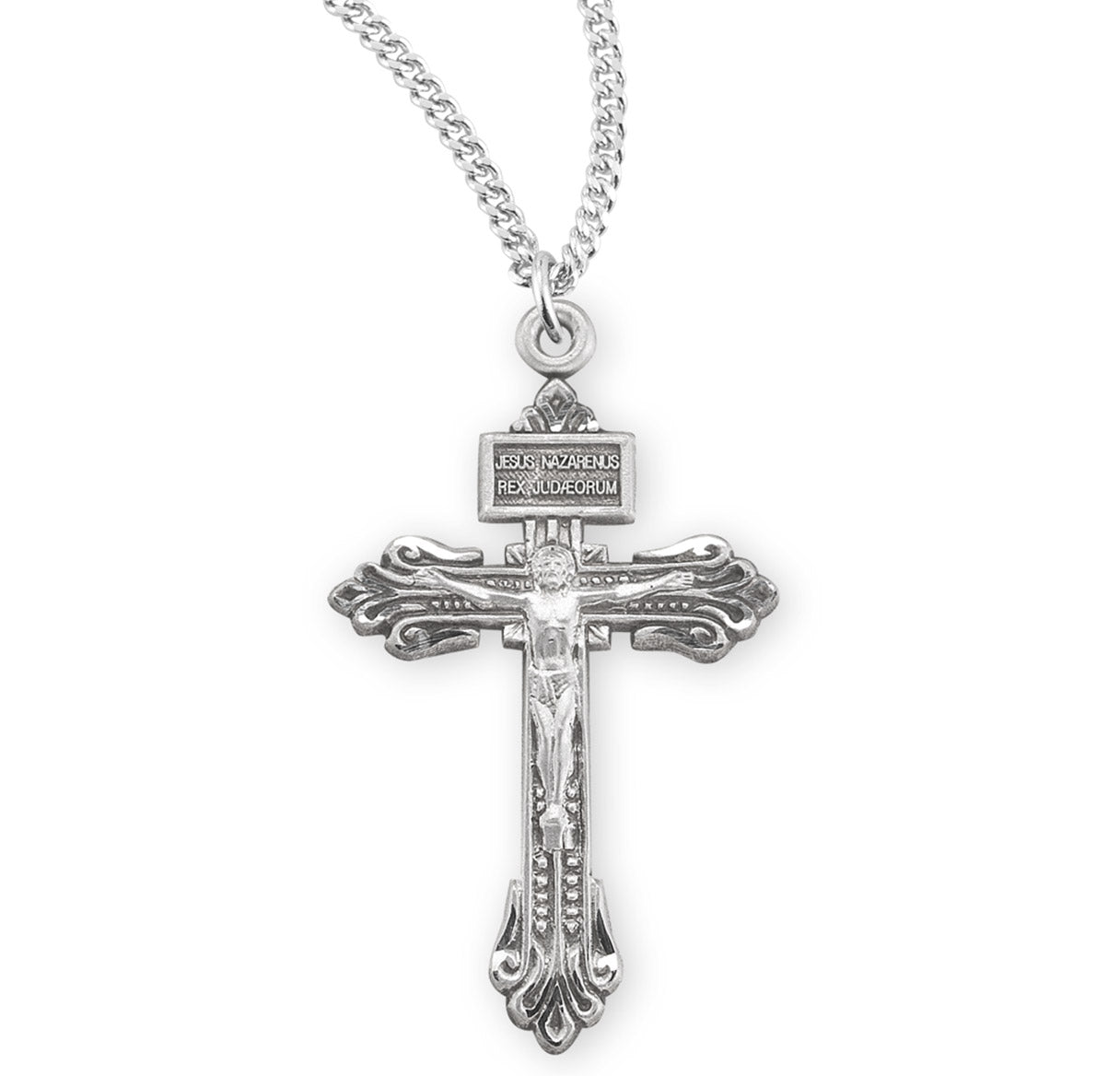 Sterling Silver Pardon Crucifix w/18" Ch-Bxd