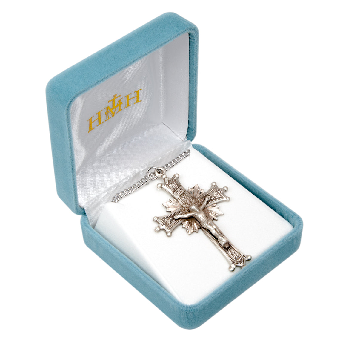 Sunburst Sterling Silver Crucifix