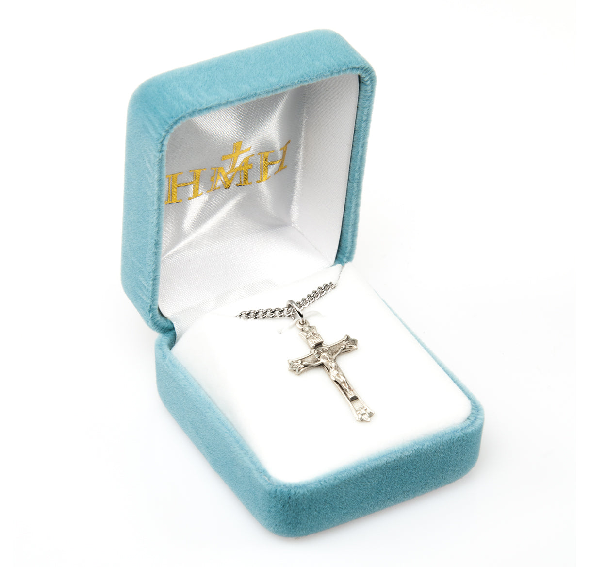Triple Flare Tip Sterling Silver Crucifix