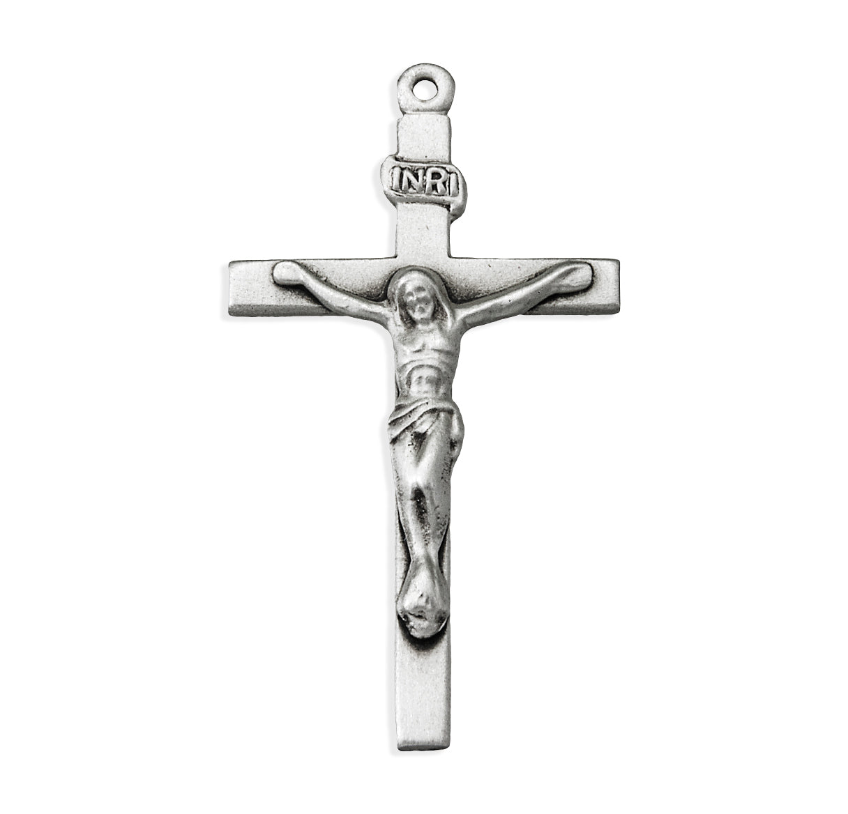 Sterling Silver Crucifix Pendant Slim Cross-18" Ch-Bxd