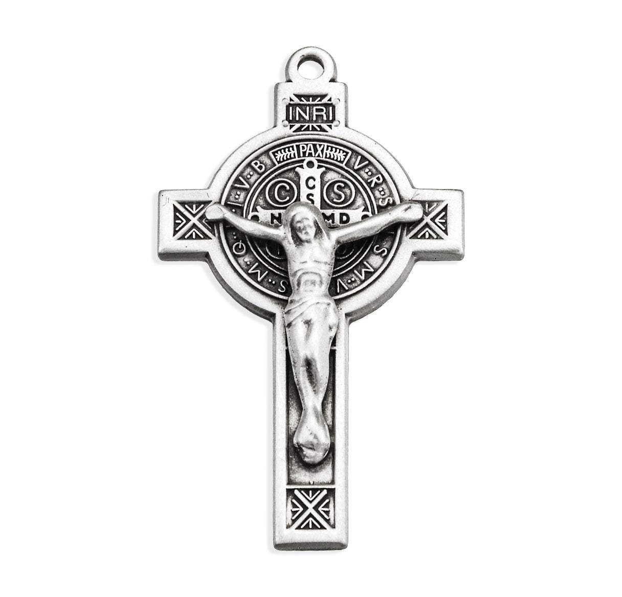 Sterling Silver Small St Benedict Cfx 27" Ch-Bxd