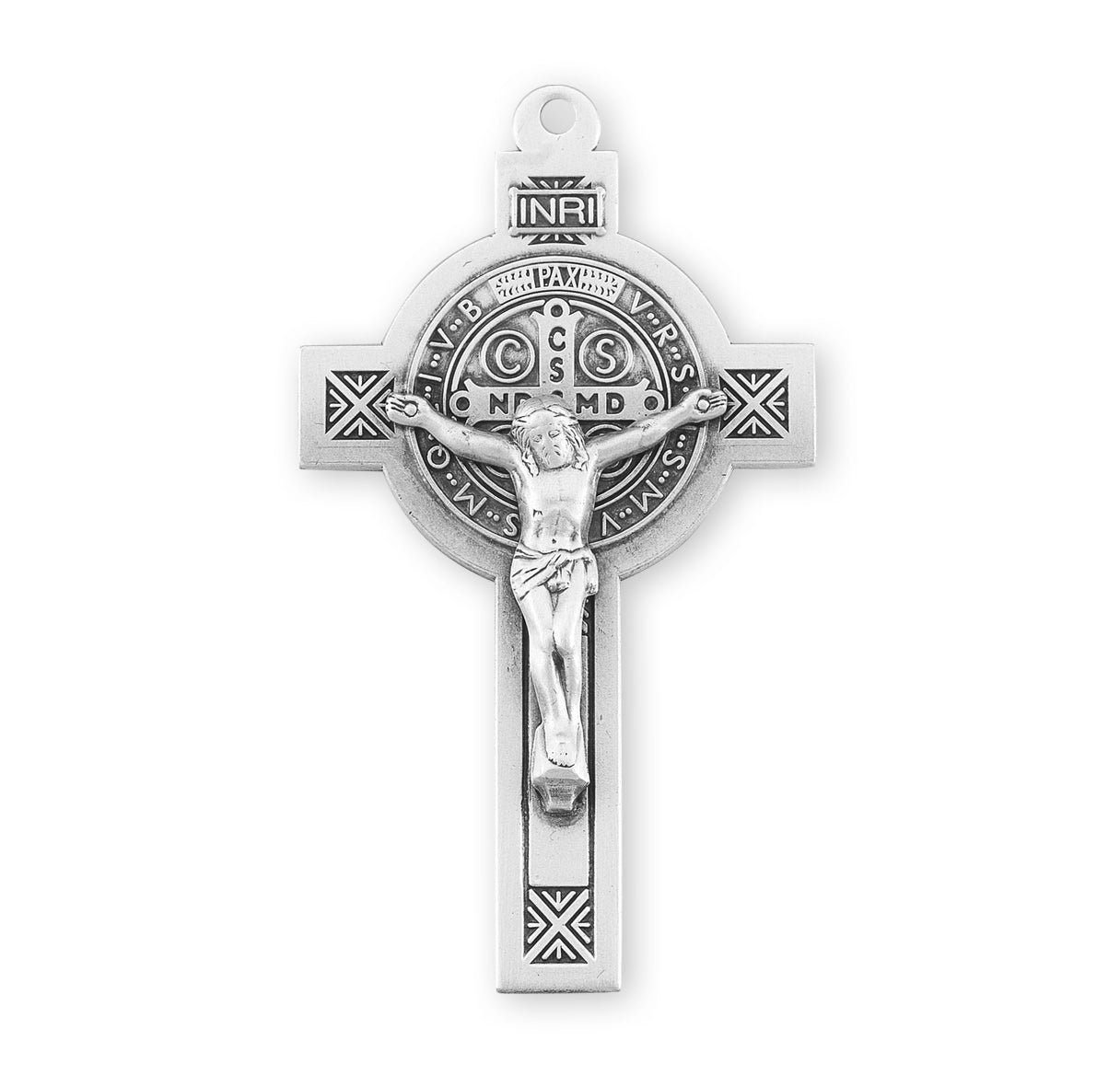 Sterling Silver St. Benedict Crucifix 27" Ch-Bxd