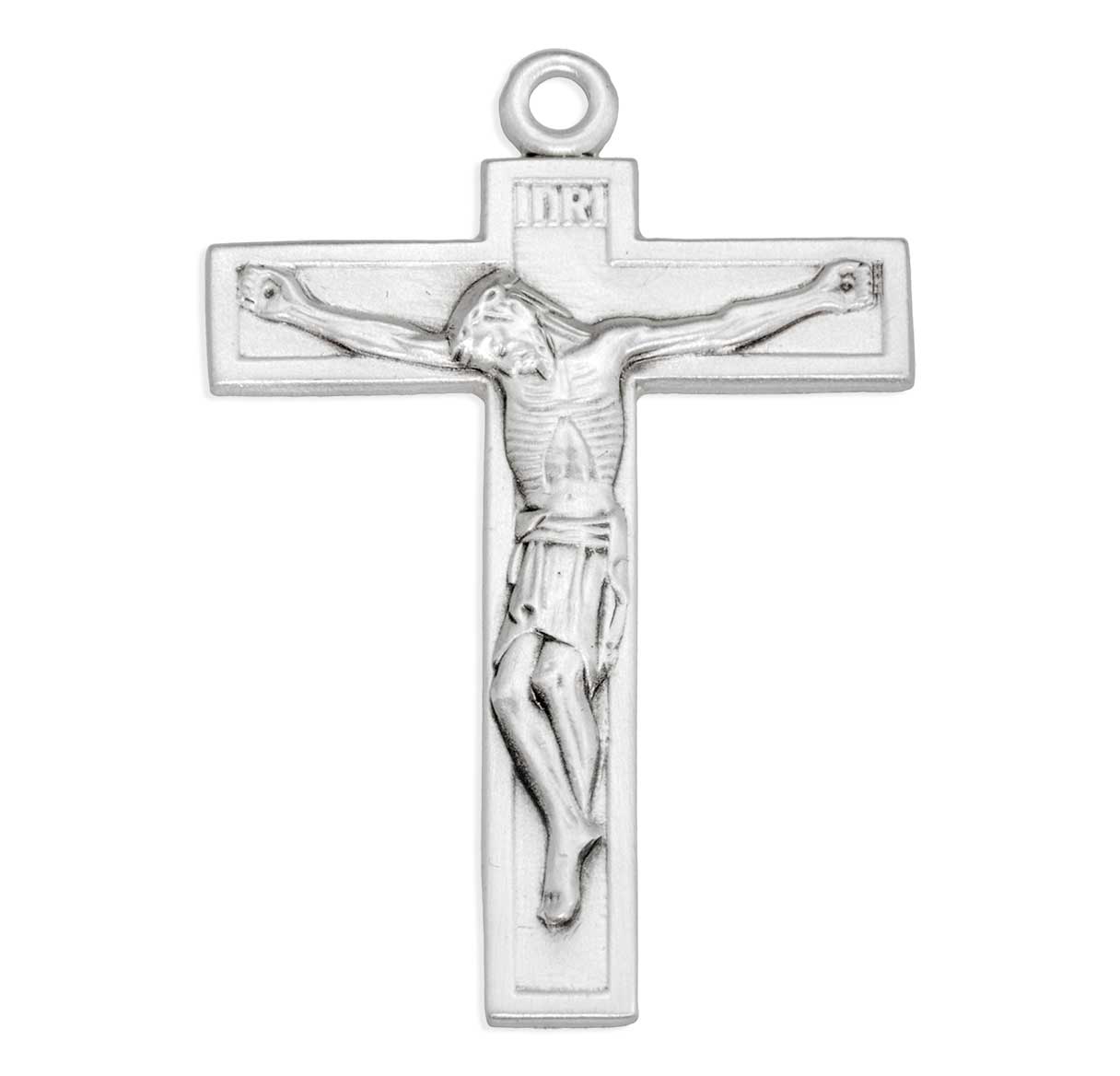 Sterling Silver 1 Piece Short Top Crucifix 18" Ch-Bxd