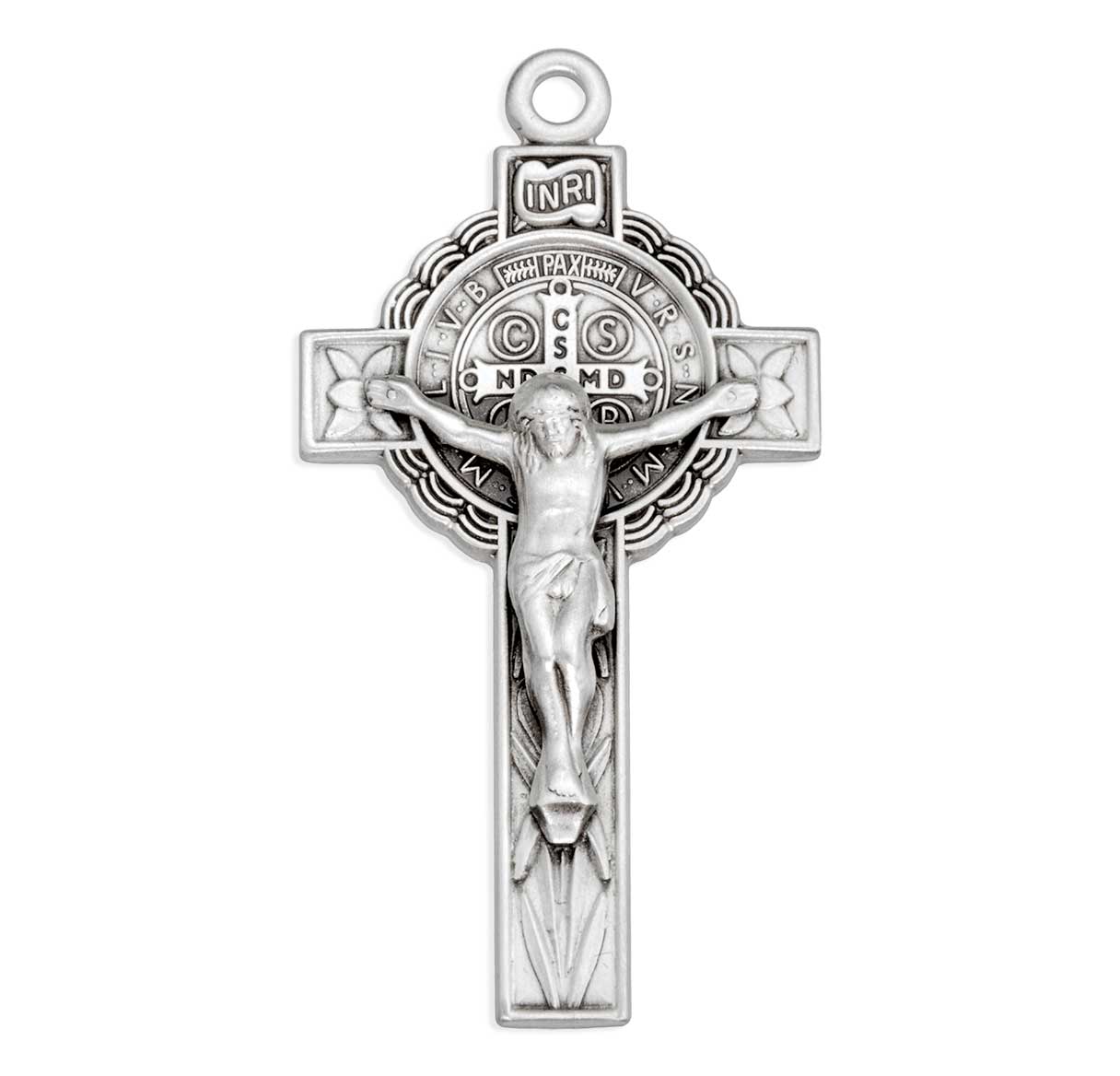 Sterling Silver St. Benedict Crucifix w/20" Ch-Bxd