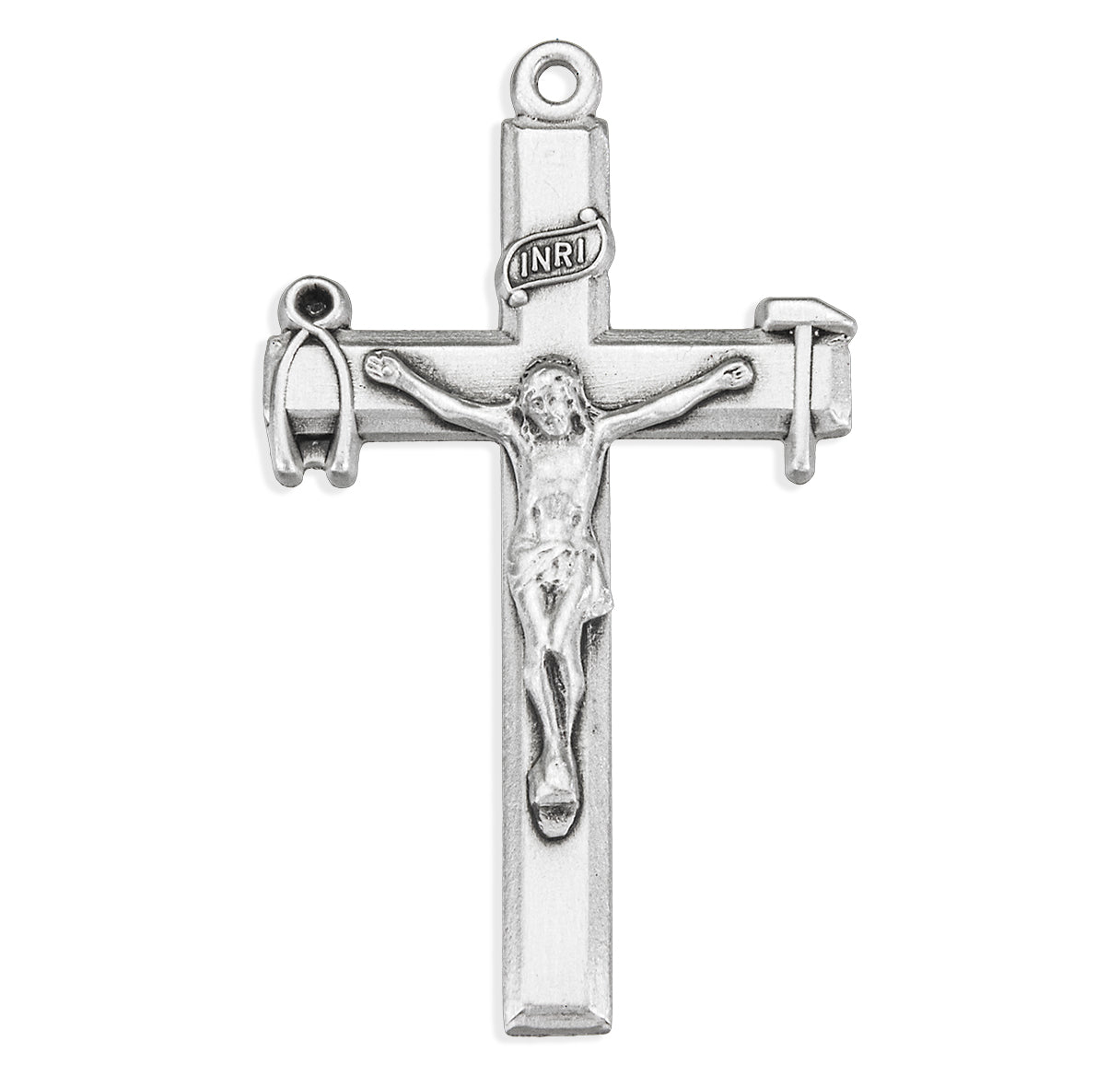 Sterling Silver Small LaSalette 1 9/16" Crucifix-18" Ch-Bxd