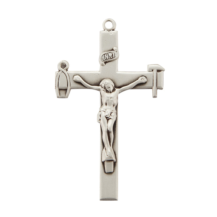 Sterling Silver Large LaSalette Crucifix-24" Ch-Bxd