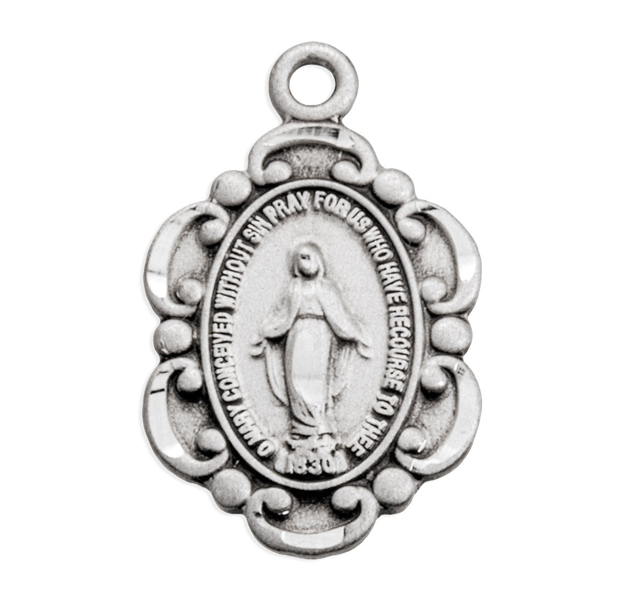 Sterling Silver Small Baroque Miraculous 16" Ch-Bxd