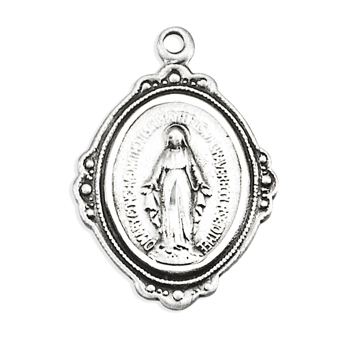 Sterling Small Oval Miraculous 16" Ch-Bxd