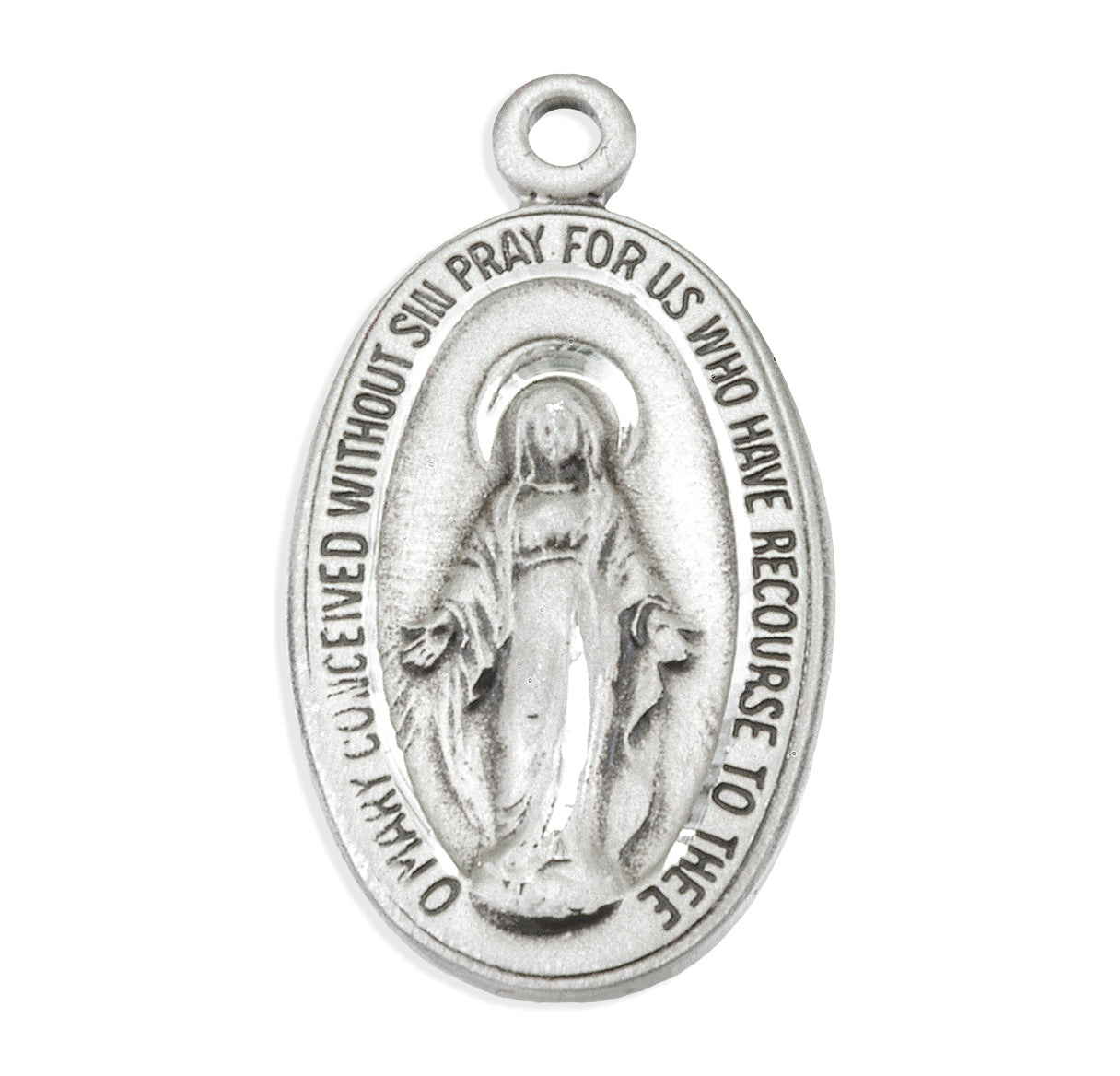 Sterling Silver Oval Miraculous Medal