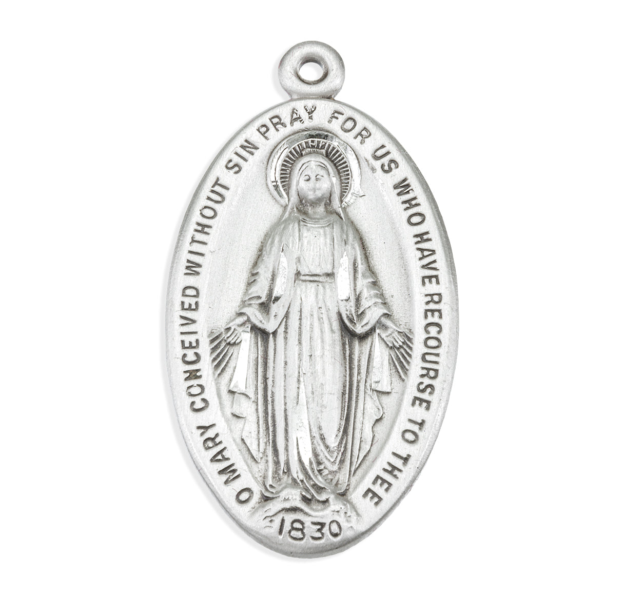 Sterling Silver Oval Miraculous Medal