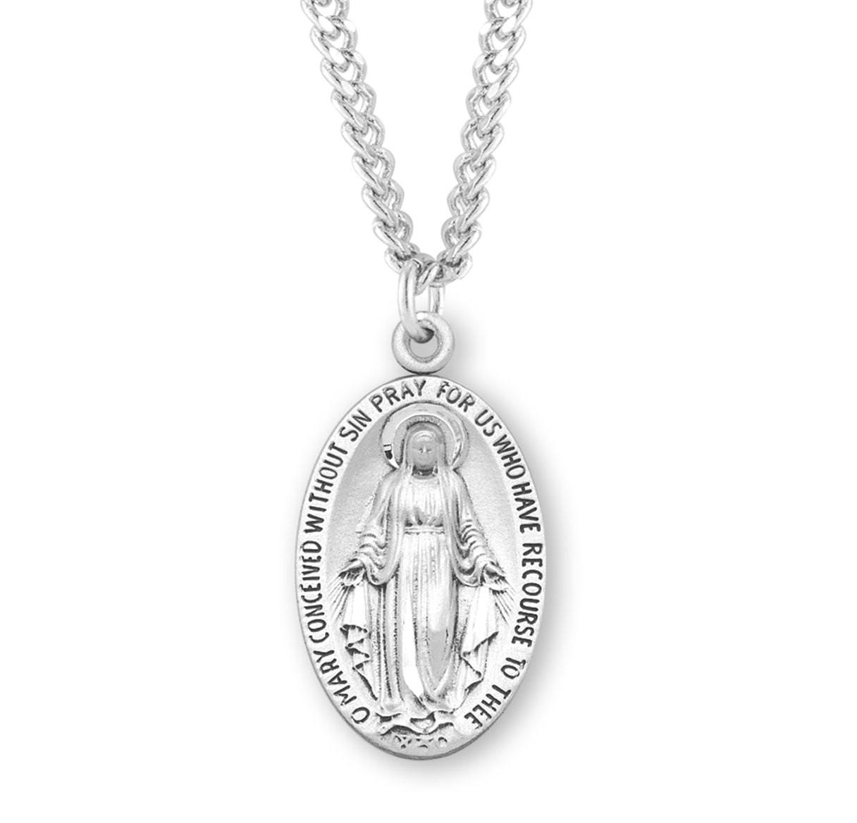 Sterling Silver Med Mirac 27" Ch-Bxd