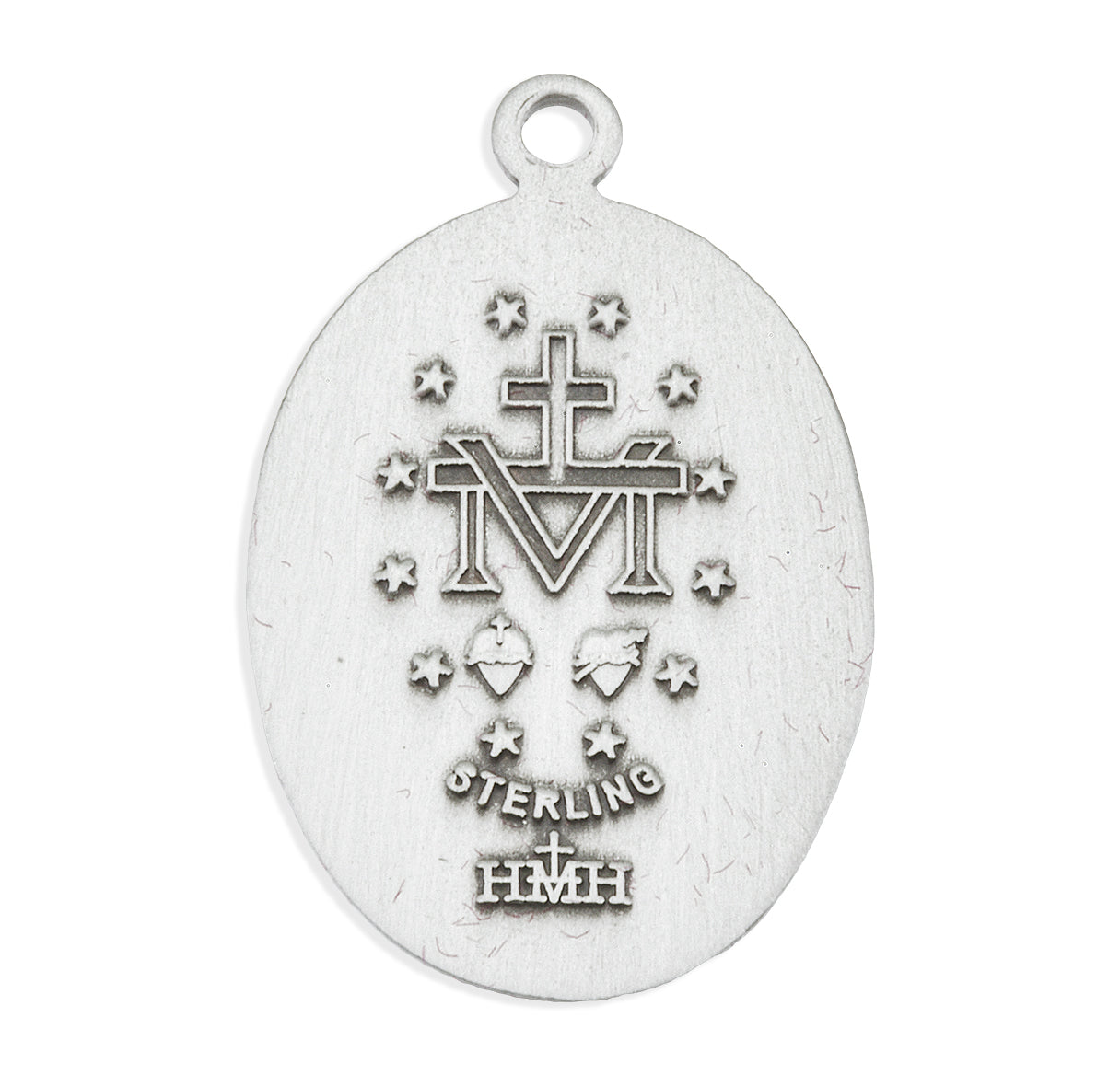 Sterling Silver Oval Fancy Edge Miraculous Medal