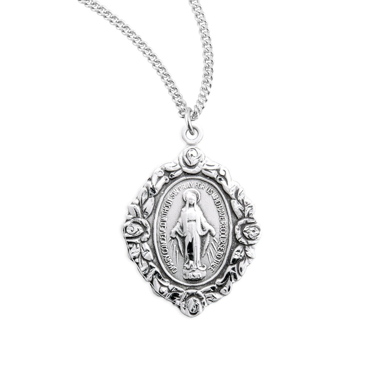 Sterling Silver Mirac w/Roses 24" Ch-Bxd