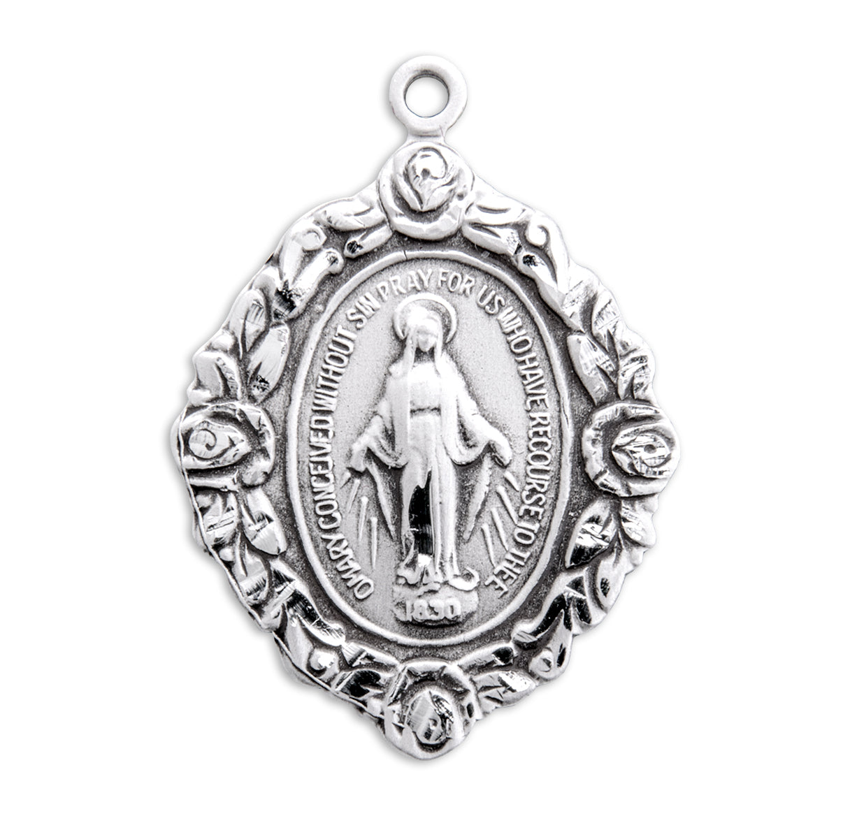 Sterling Silver Mirac w/Roses 24" Ch-Bxd