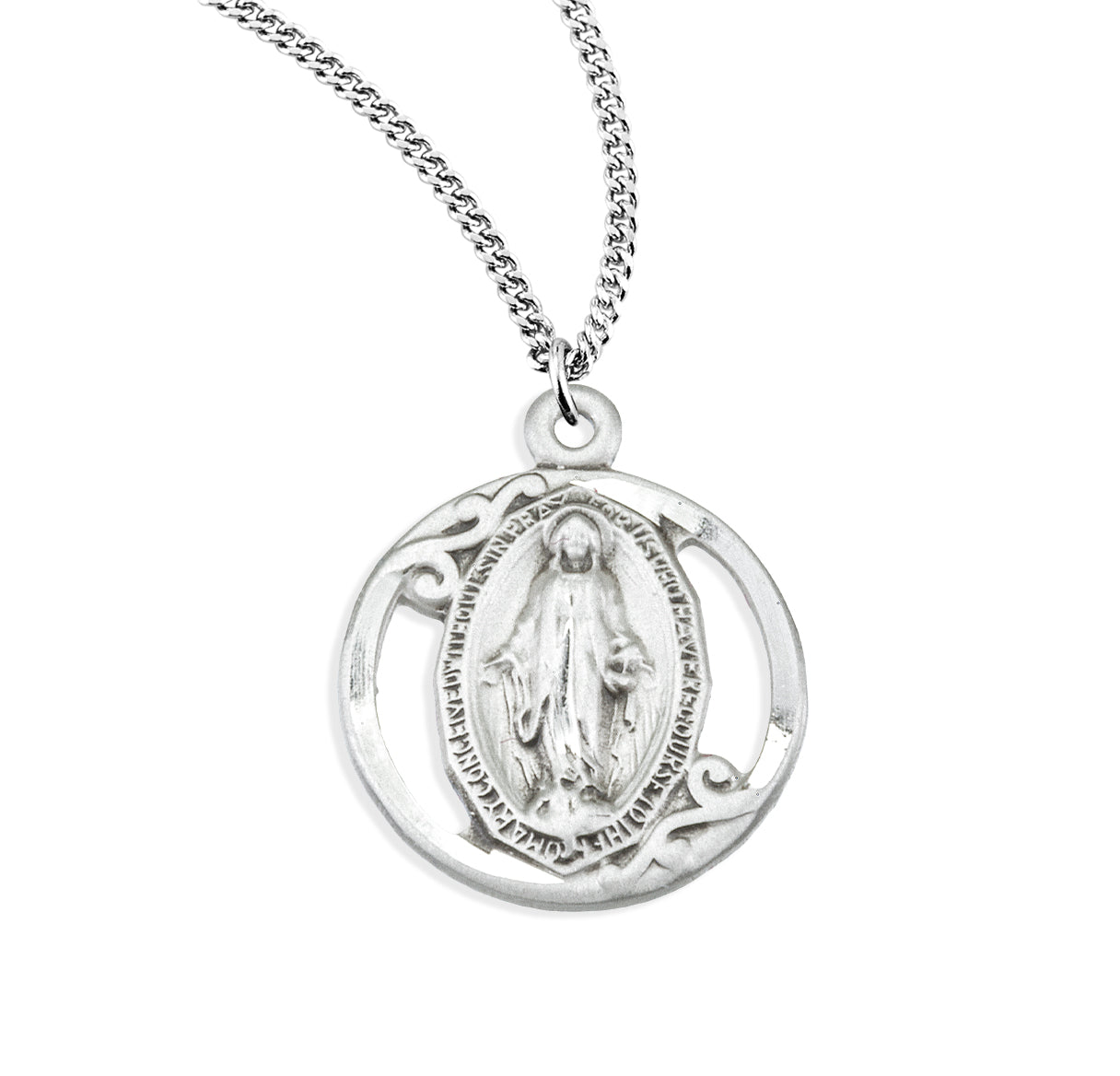 Sterling Silver Oval Miraculous Medal