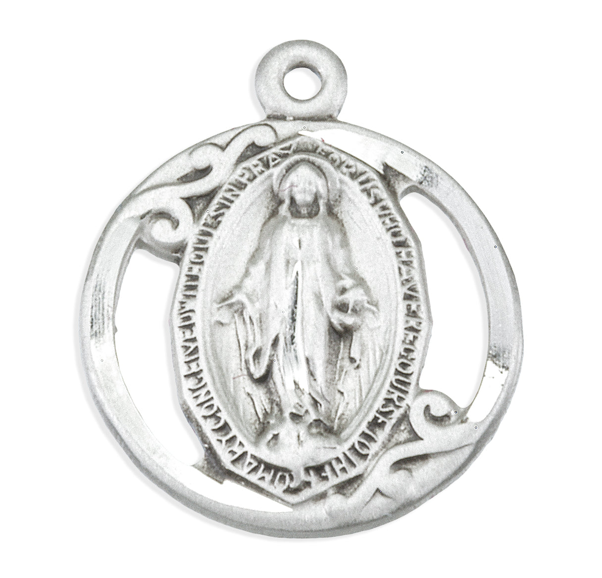 Sterling Silver Small Round Pierced Mirac 20" Ch-Bxd