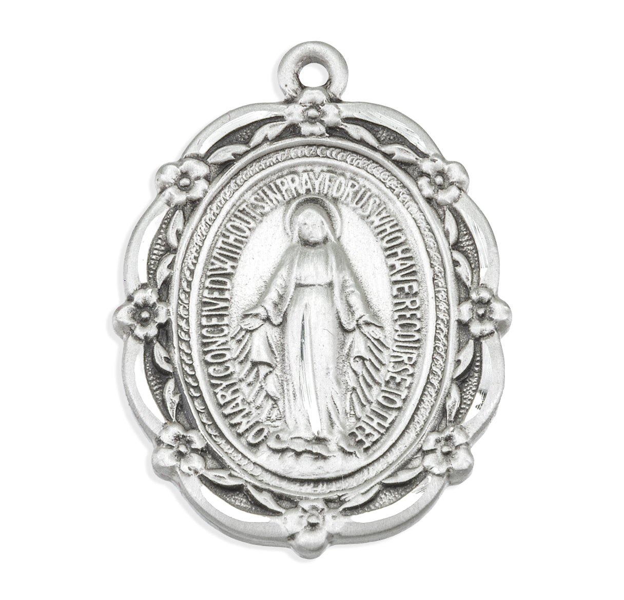 Sterling Silver Oval Miraculous Medal