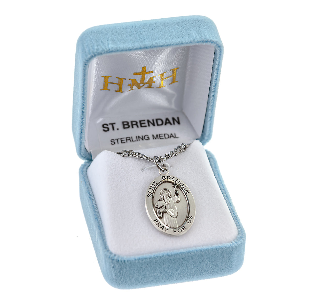 Patron Saint Brendan Oval Sterling Silver Medal