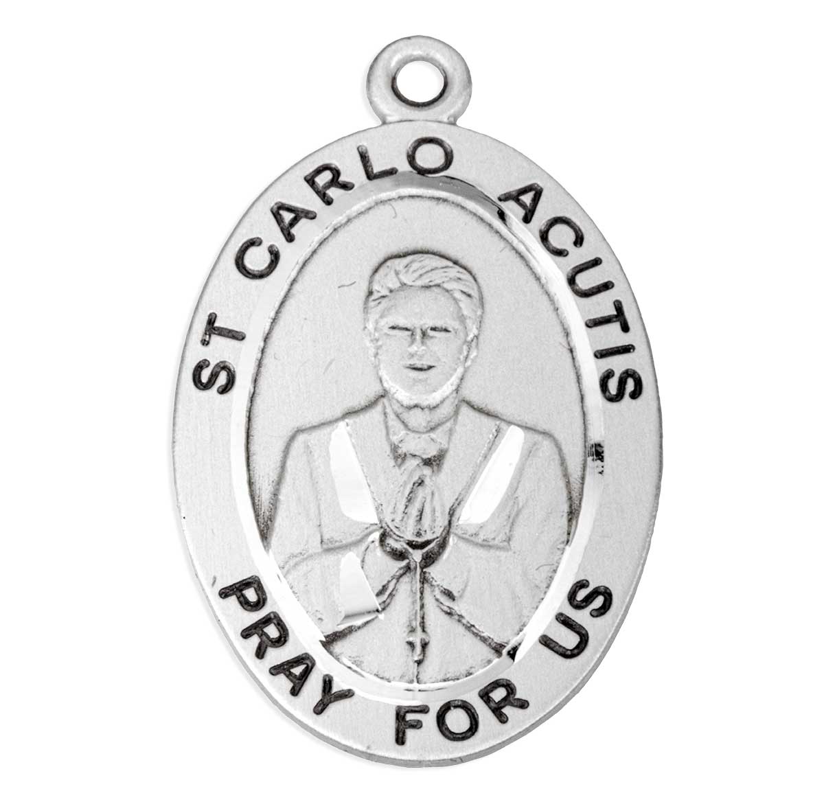 Sterling Oval St Carlo Acutis Medal- 20"