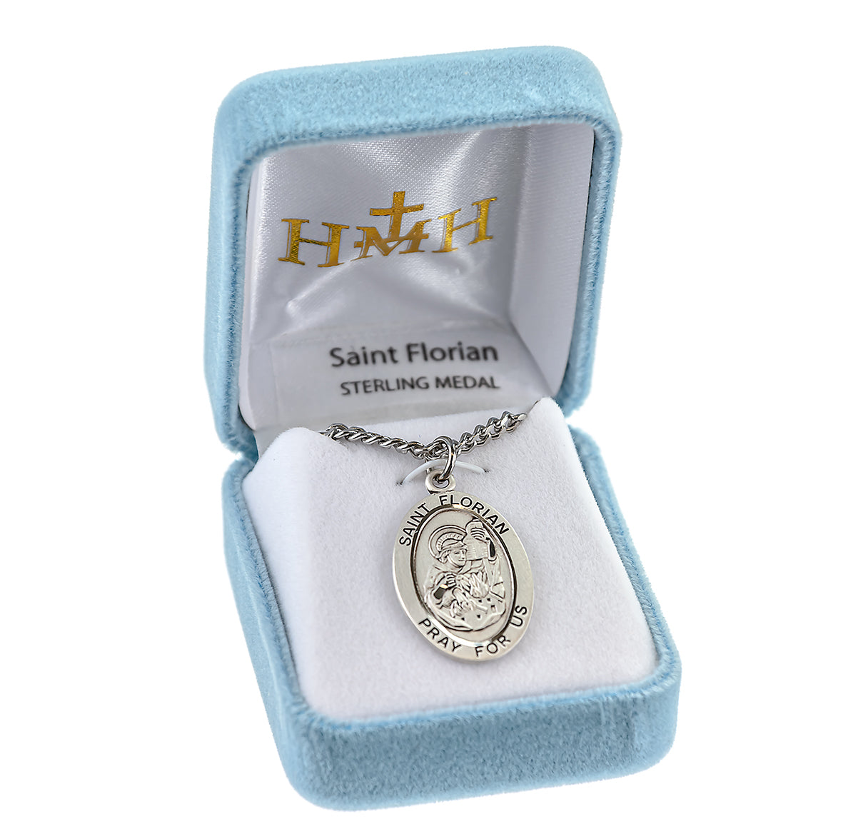 Patron Saint Florian Oval Sterling Silver Medal