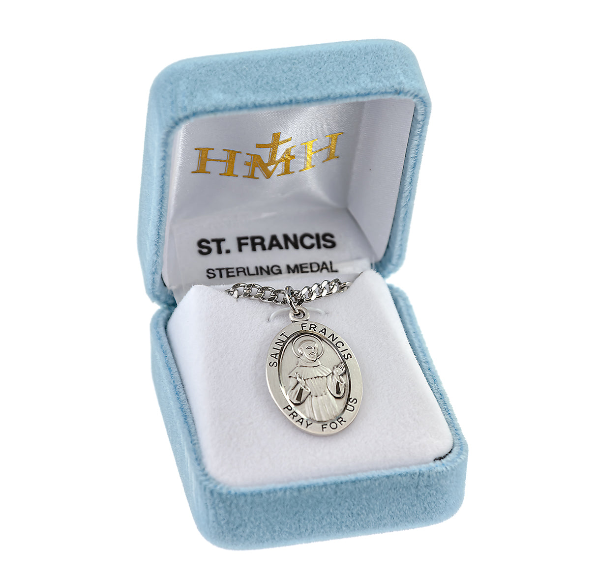 Patron Saint Francis of Assisi Oval Sterling Silver Medal