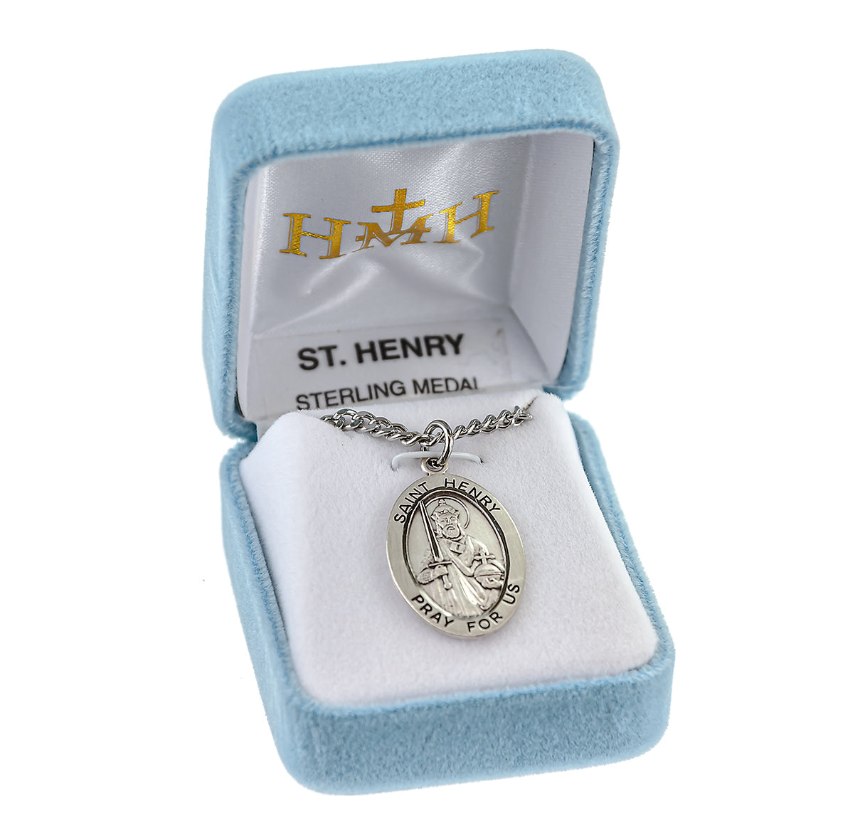 Patron Saint Henry Oval Sterling Silver Medal