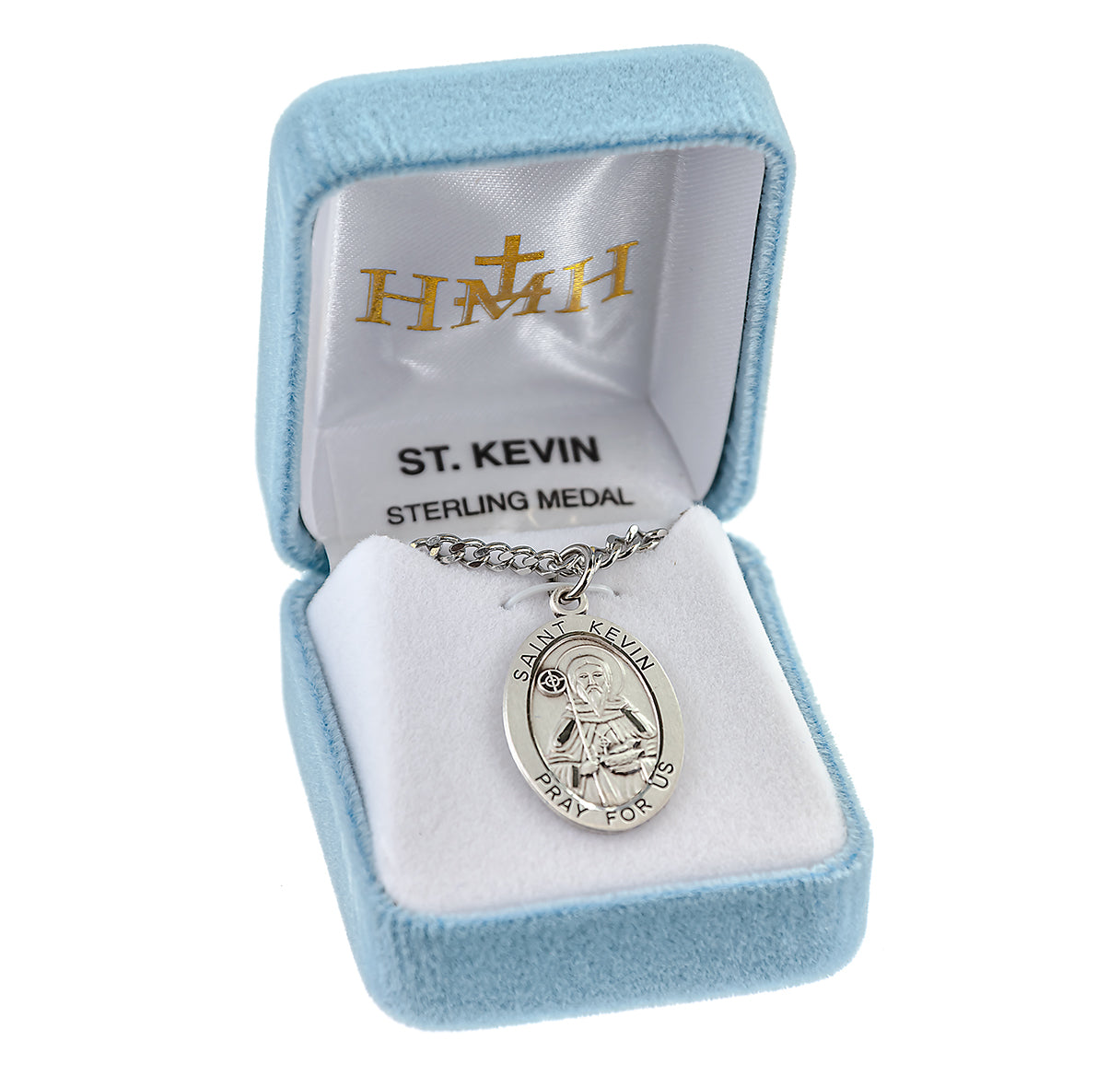 Patron Saint Kevin Oval Sterling Silver Medal