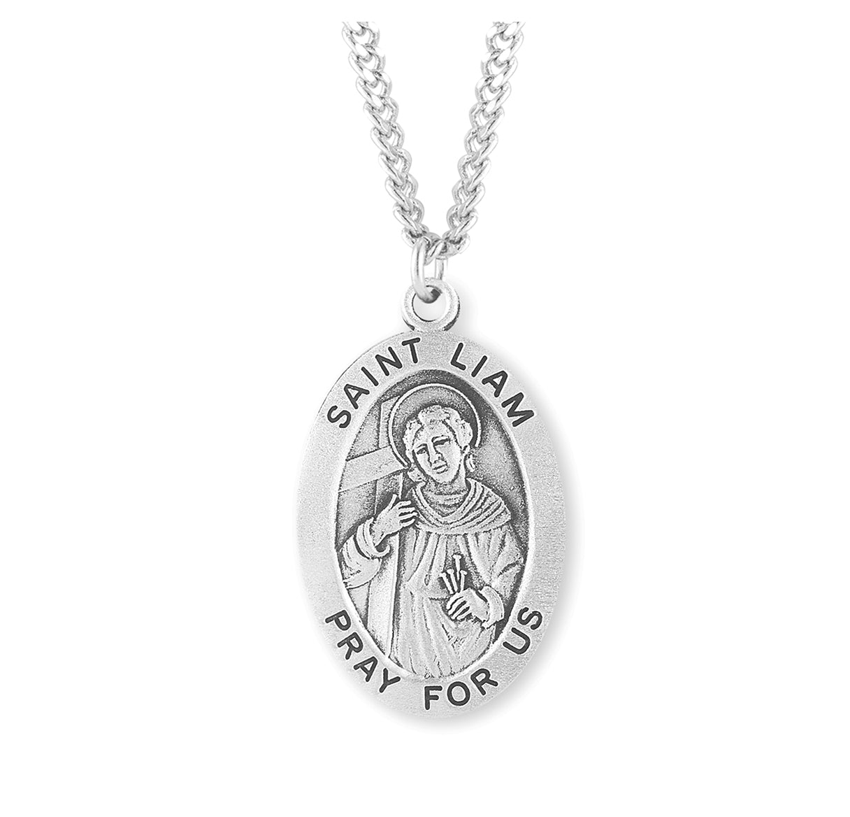 Patron Saint Liam Oval Sterling Silver Medal