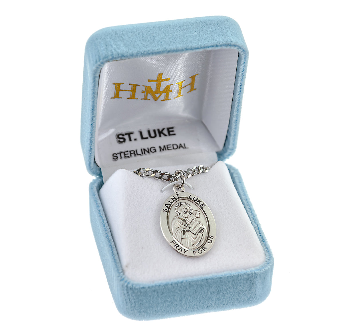 Sterling Silver Lg Oval St Luke 27" Ch-Bxd