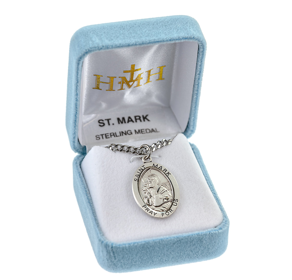 Patron Saint Mark Oval Sterling Silver Medal