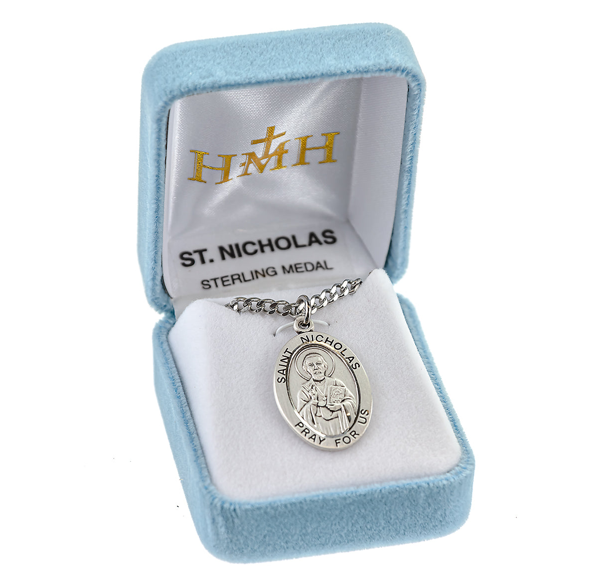 Patron Saint Nicholas Oval Sterling Silver Medal