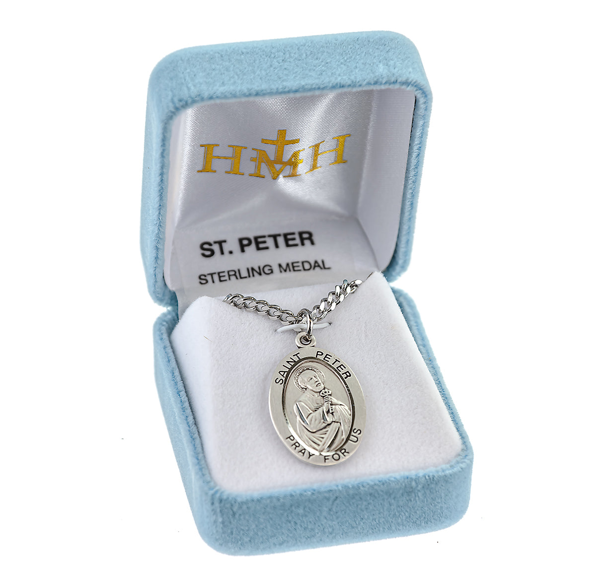 Patron Saint Peter Oval Sterling Silver Medal