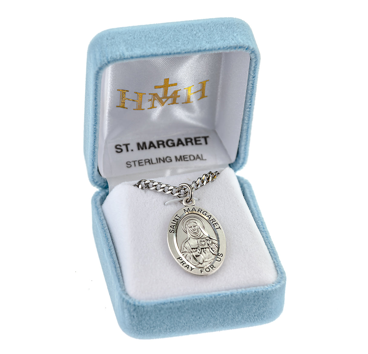Patron Saint Margaret Oval Sterling Silver Medal