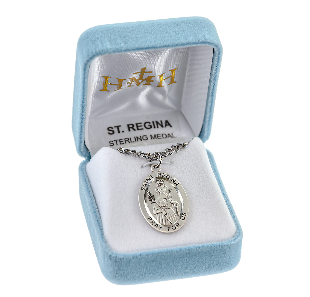 Patron Saint Regina Oval Sterling Silver Medal