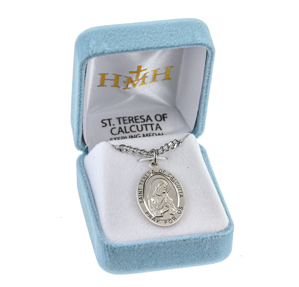 Patron Saint Teresa of Calcutta Oval Sterling Silver Medal