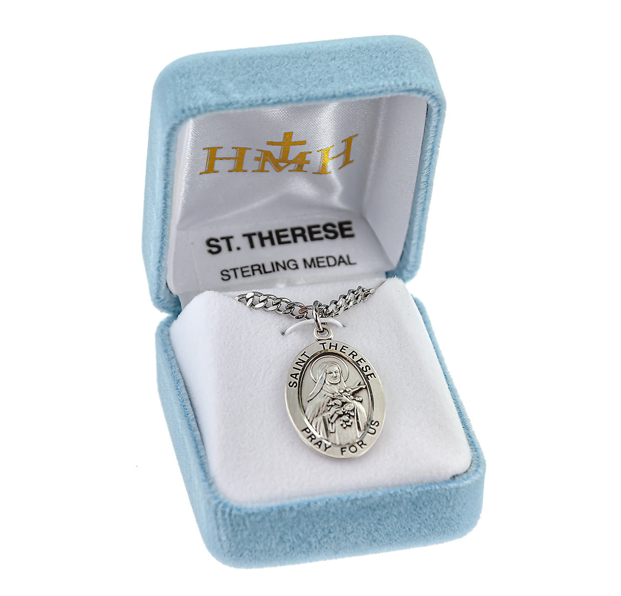 Patron Saint Therese of Lisieux Oval Sterling Silver Medal