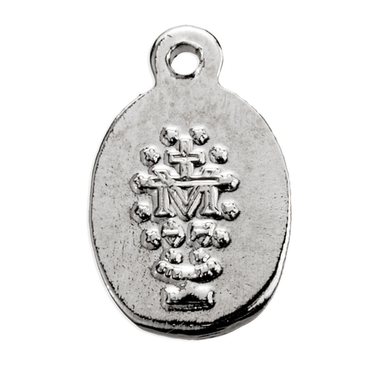 Sterling Silver Oval Pink EpoxyMiraculous Medal
