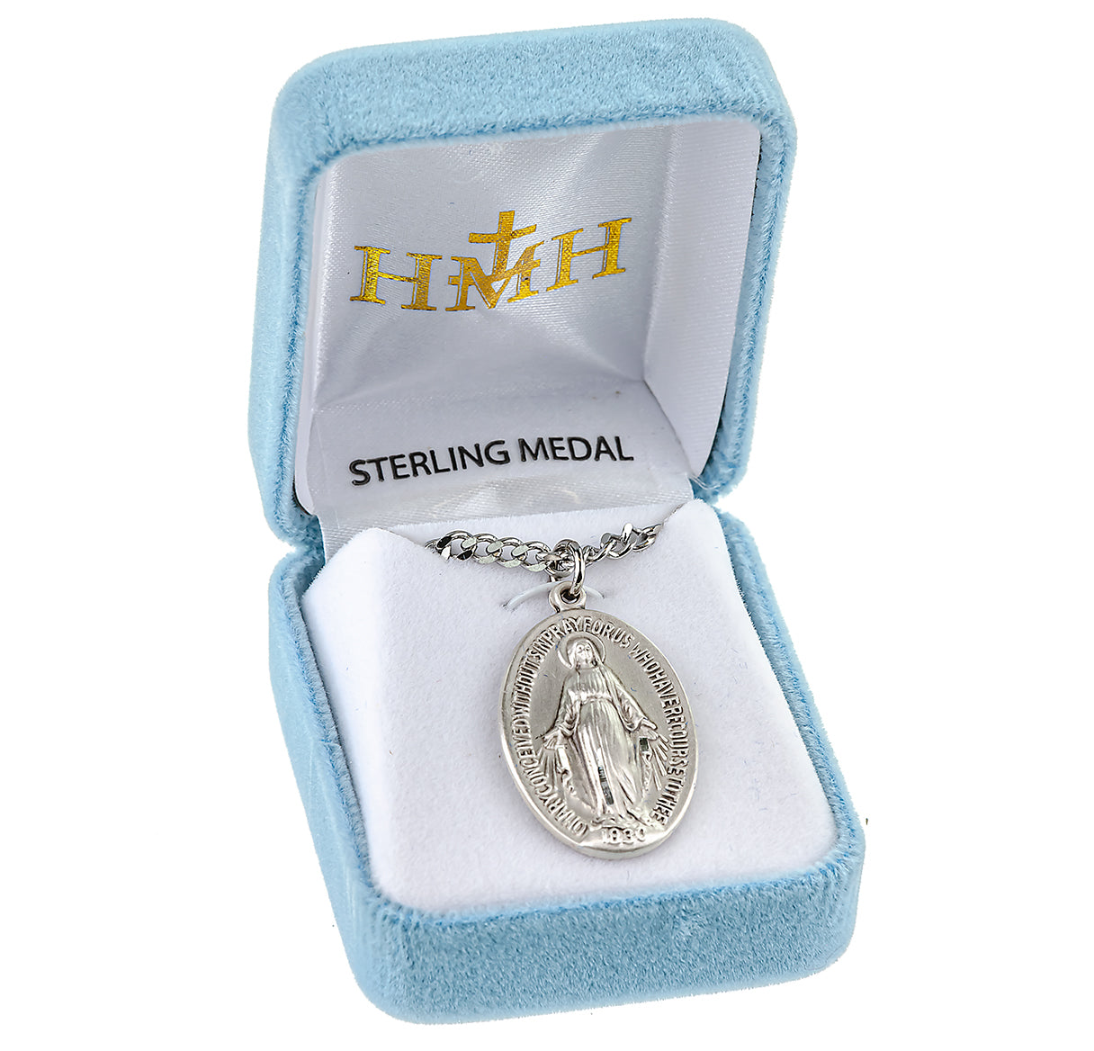 Sterling Silver Oval Mirac-27" Ch-Bxd