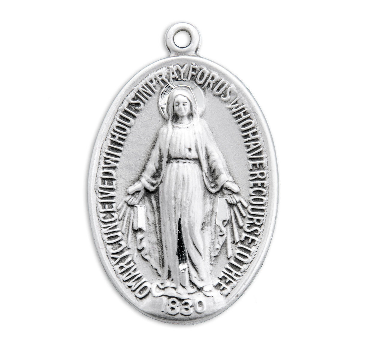 Sterling Silver Oval Mirac-27" Ch-Bxd