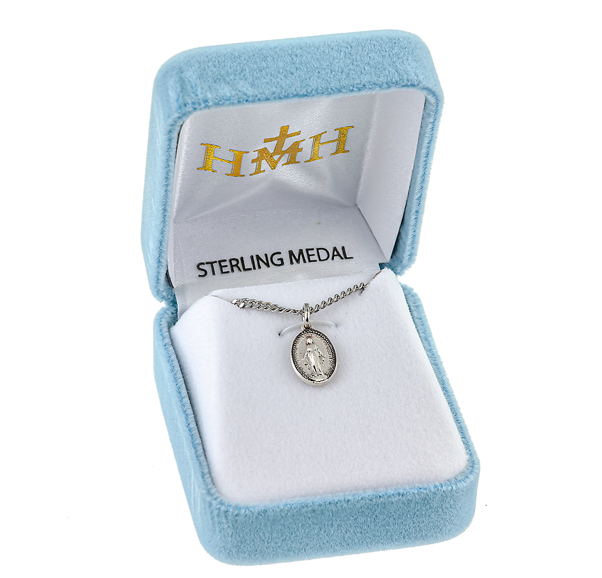 Sterling Silver Small Oval Miraculous-*16" Ch-Bxd
