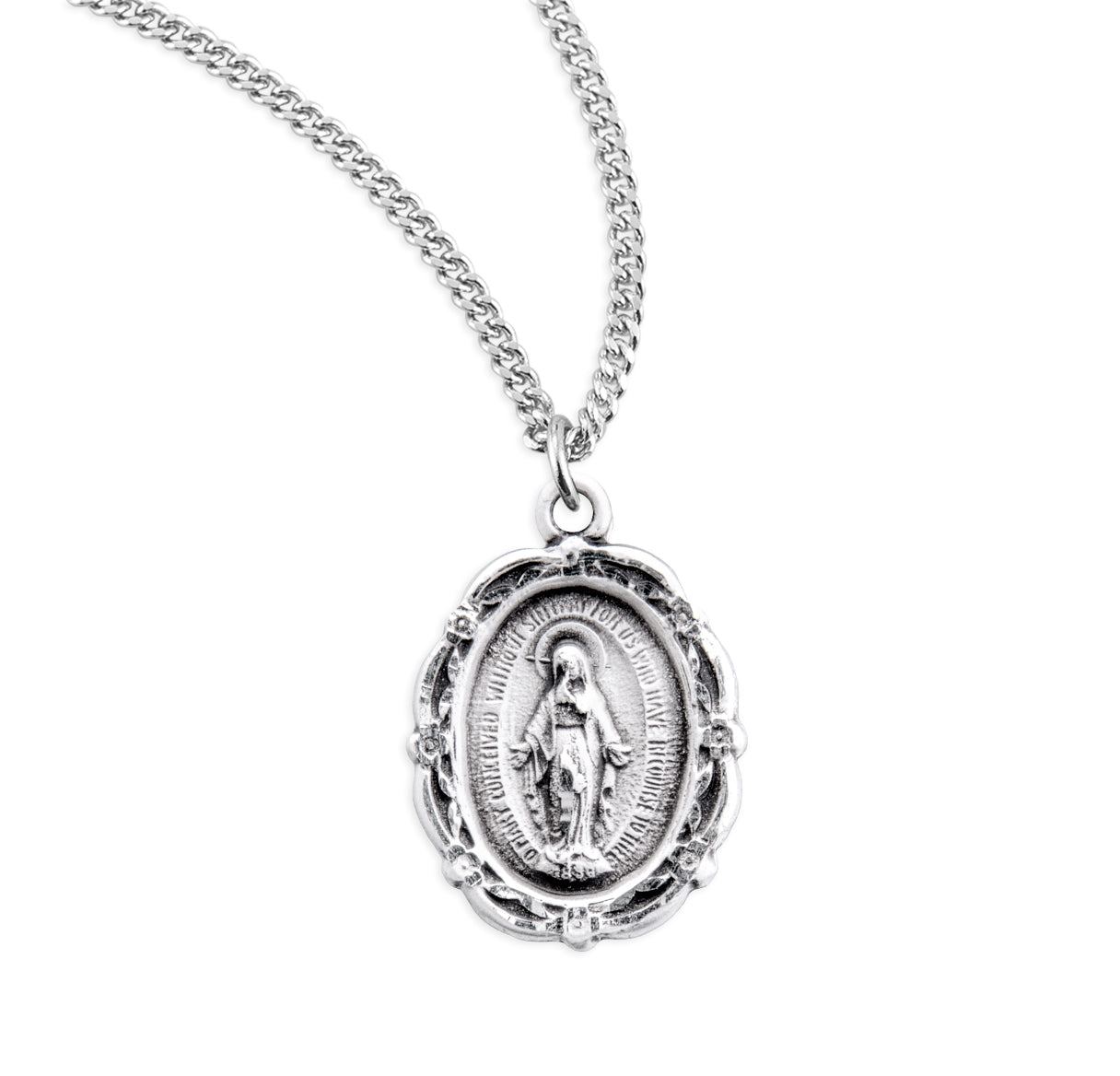 Sterling Silver Oval Miraculous Medal