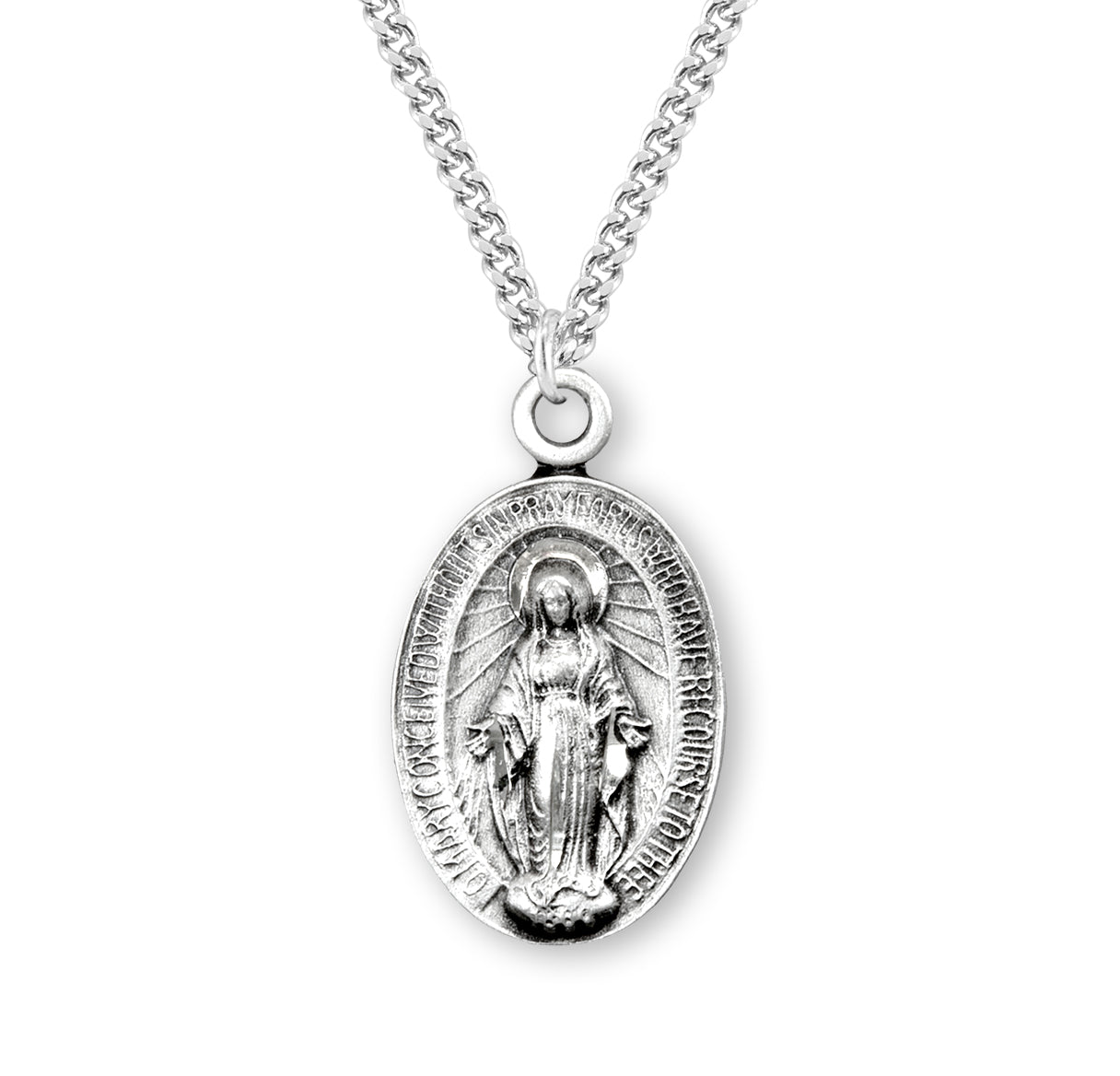 Sterling Silver Oval Mirac-20" Ch-Bxd
