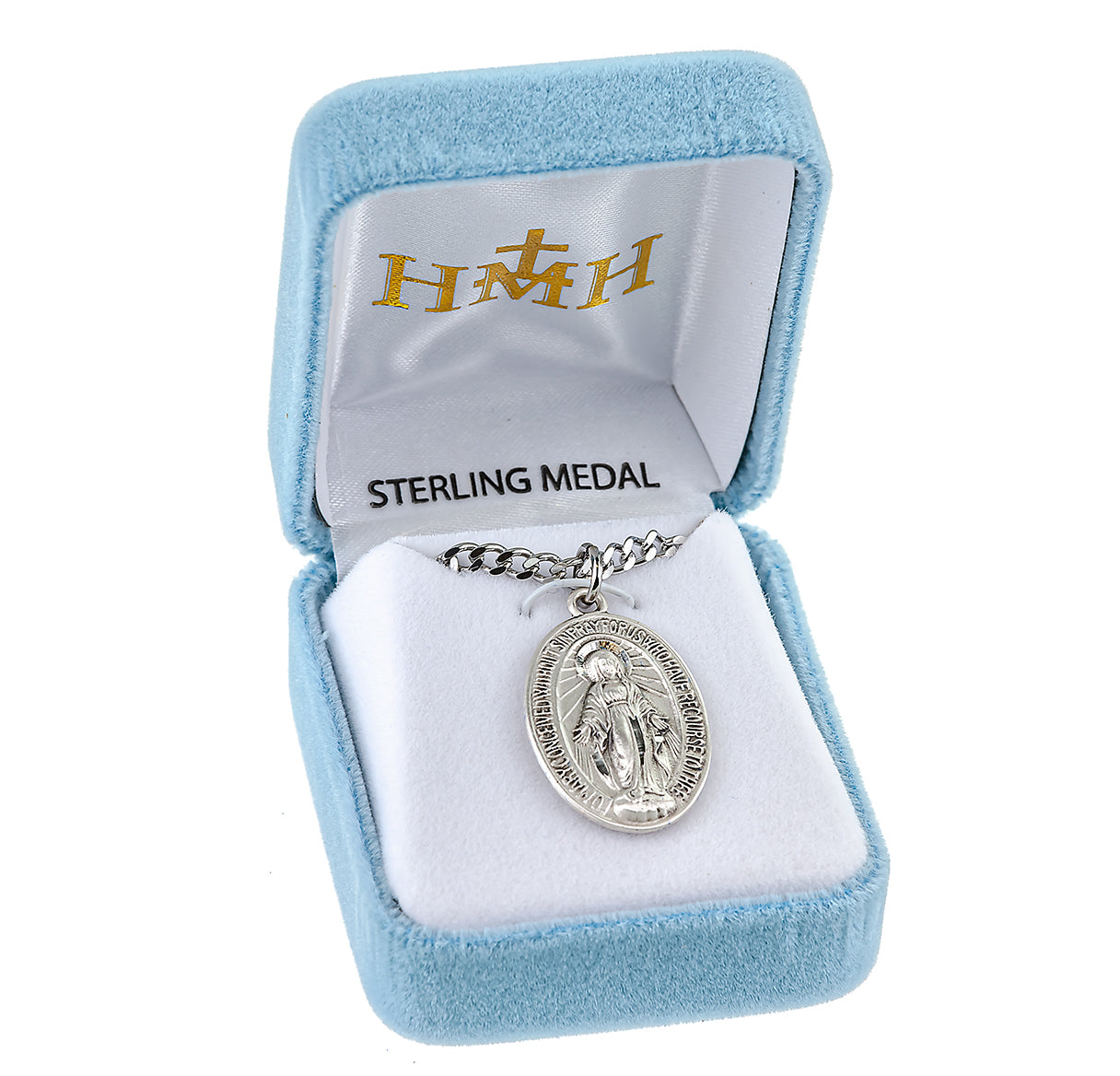 Sterling Silver Oval Mirac-20" Ch-Bxd