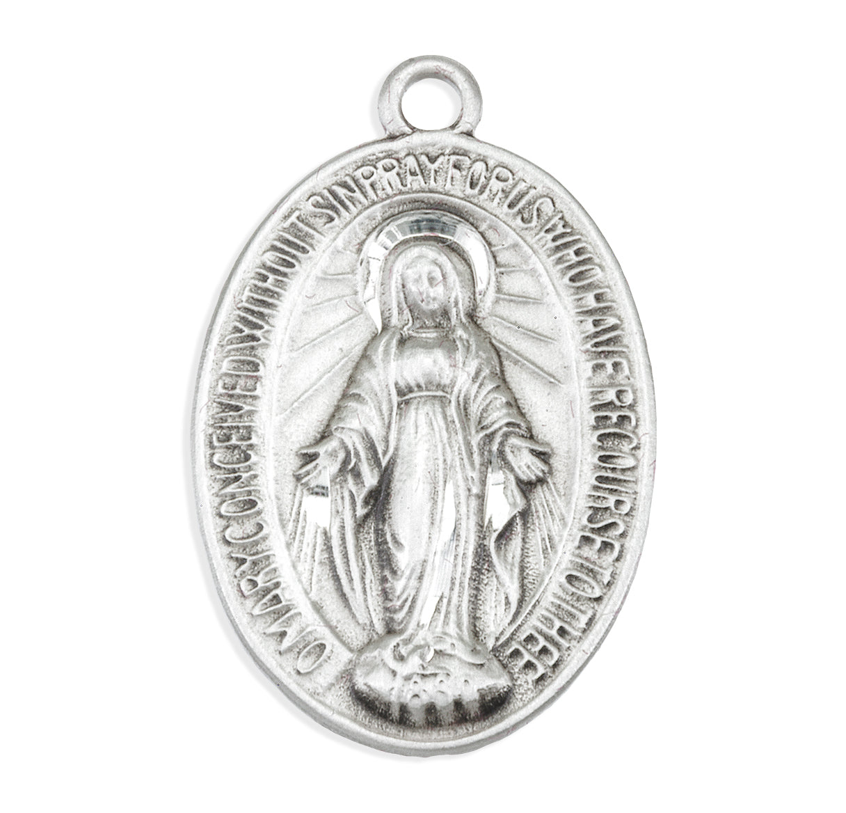 Sterling Silver Oval Mirac-20" Ch-Bxd